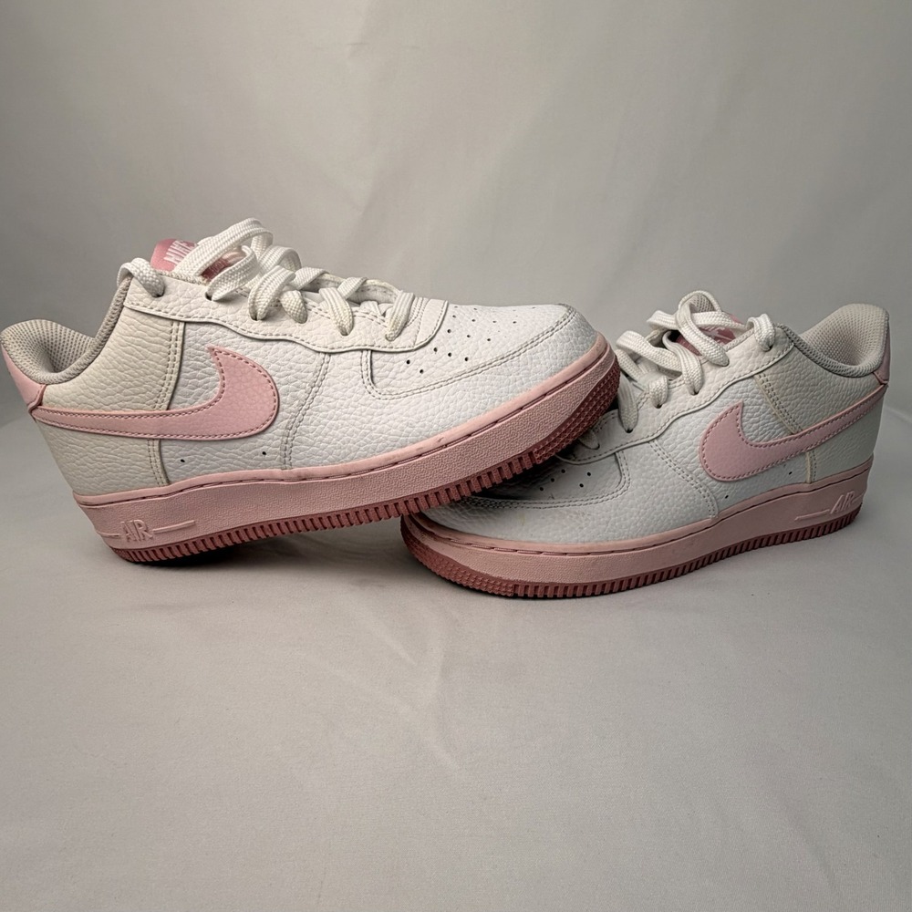 Nike Air Force 1 Low White Pink Trainers Size 6.5Y Kids‎ Leather Gym Women's 8.5